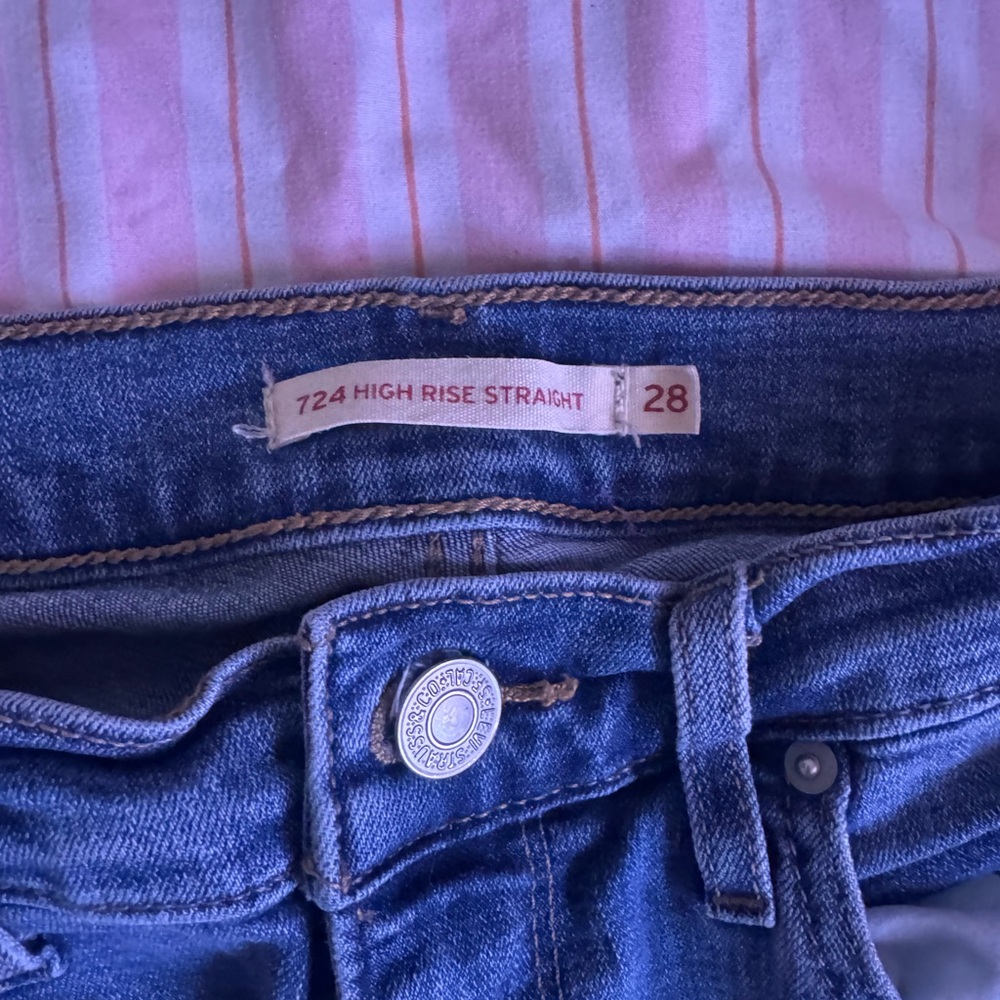 LEVIS High Rise Straight Blue Jeans SIZE 28